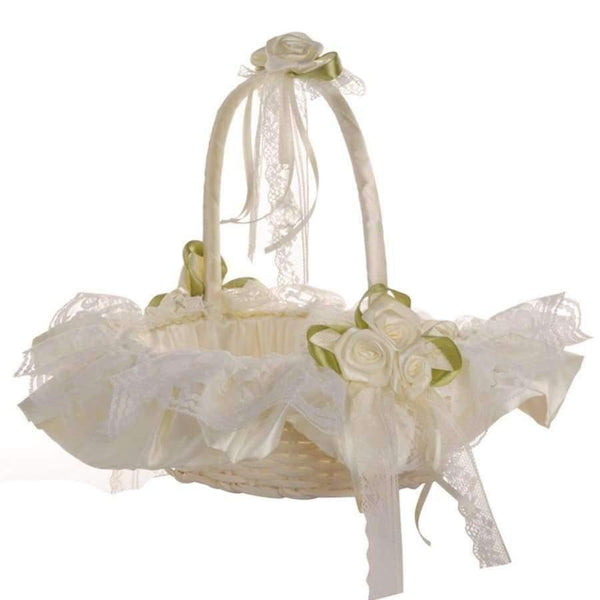 Planet Gates Wedding Flower Basket Wedding Blower Basket Ceremony Festive Party Love Case Satin Flower Girl Basket for Wedding Party Supplies