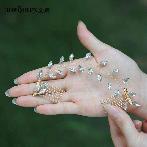 Planet Gates Wedding Headband Accessories Hair Vines Golden Bridal Clips Hair Comb with Crystal Headdress Bridal Headwear