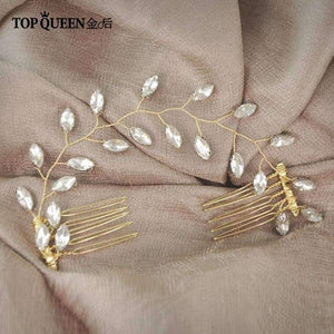 Planet Gates Wedding Headband Accessories Hair Vines Golden Bridal Clips Hair Comb with Crystal Headdress Bridal Headwear