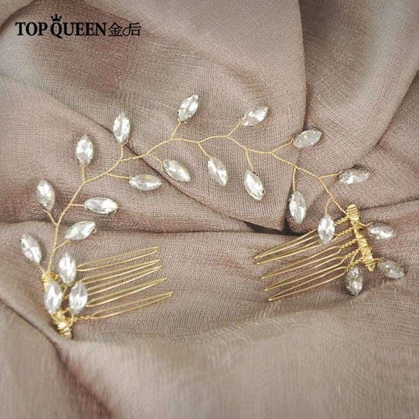 Planet Gates Wedding Headband Accessories Hair Vines Golden Bridal Clips Hair Comb with Crystal Headdress Bridal Headwear