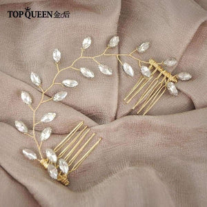 Planet Gates Wedding Headband Accessories Hair Vines Golden Bridal Clips Hair Comb with Crystal Headdress Bridal Headwear