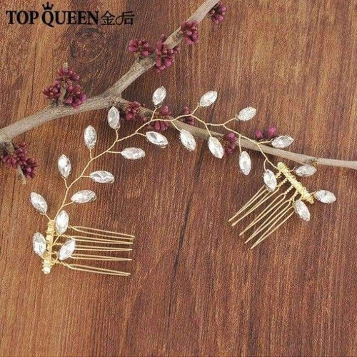 Planet Gates Wedding Headband Accessories Hair Vines Golden Bridal Clips Hair Comb with Crystal Headdress Bridal Headwear