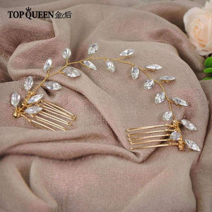 Planet Gates Wedding Headband Accessories Hair Vines Golden Bridal Clips Hair Comb with Crystal Headdress Bridal Headwear