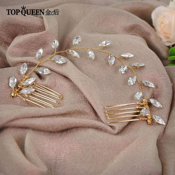 Planet Gates Wedding Headband Accessories Hair Vines Golden Bridal Clips Hair Comb with Crystal Headdress Bridal Headwear