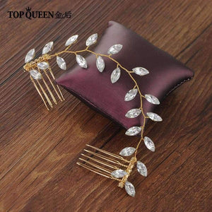 Planet Gates Wedding Headband Accessories Hair Vines Golden Bridal Clips Hair Comb with Crystal Headdress Bridal Headwear