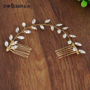 Planet Gates Wedding Headband Accessories Hair Vines Golden Bridal Clips Hair Comb with Crystal Headdress Bridal Headwear