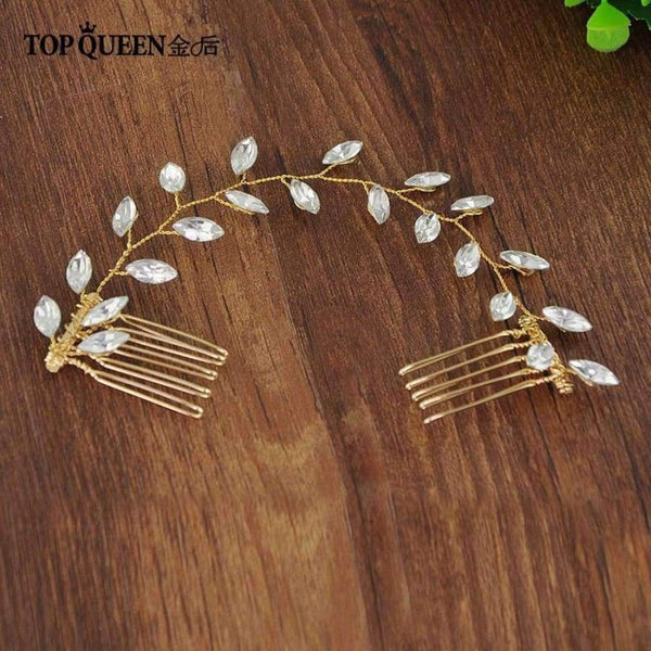 Planet Gates Wedding Headband Accessories Hair Vines Golden Bridal Clips Hair Comb with Crystal Headdress Bridal Headwear