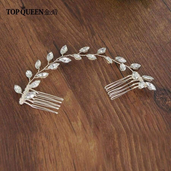 Planet Gates Wedding headband Elegant Hair Accessories Bridal Clips Double Hair Comb with Crystal Beaded Fast Shipping