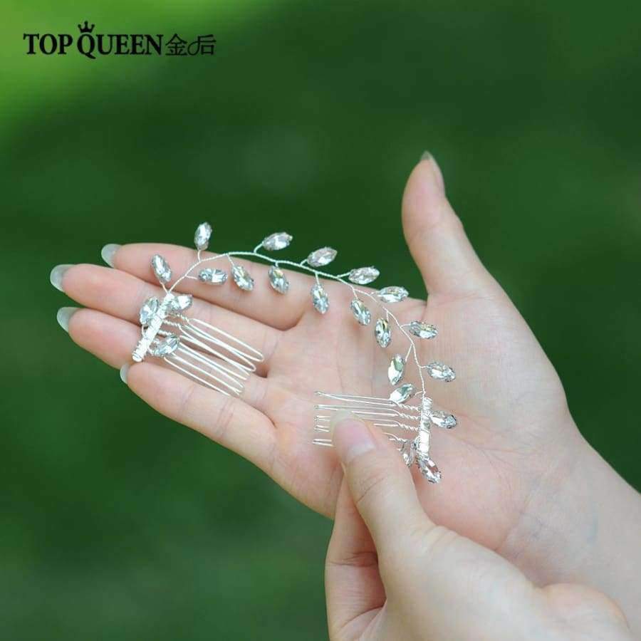 Planet Gates Wedding headband Elegant Hair Accessories Bridal Clips Double Hair Comb with Crystal Beaded Fast Shipping