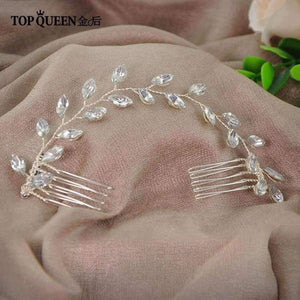 Planet Gates Wedding headband Elegant Hair Accessories Bridal Clips Double Hair Comb with Crystal Beaded Fast Shipping