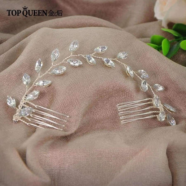 Planet Gates Wedding headband Elegant Hair Accessories Bridal Clips Double Hair Comb with Crystal Beaded Fast Shipping