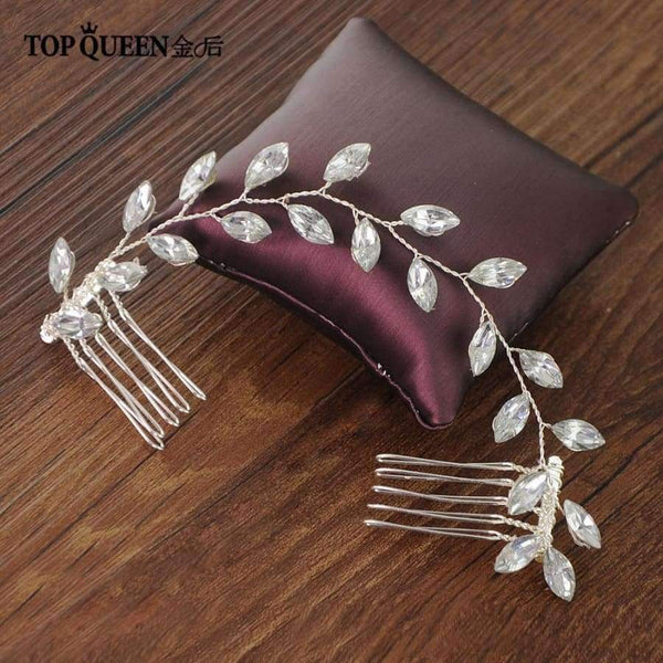 Planet Gates Wedding headband Elegant Hair Accessories Bridal Clips Double Hair Comb with Crystal Beaded Fast Shipping