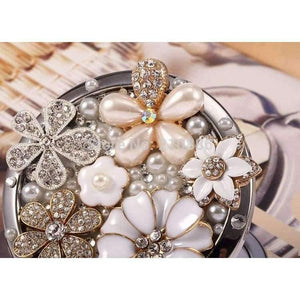Planet Gates Wedding party gift for guests bridesmaid,bling crystal rhinestone flower,Beauty makeup compact  pocket mirror