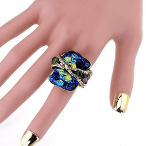 Planet Gates Wedding Ring, Antique Bronze Elastic Vintage Women Promise Fashion Ring RI-02008