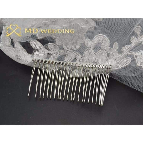 Planet Gates Wedding Veil 75cm Long Comb Lace Bridal Veil Elbow Length Wedding Accessories Veu De Noiva With Crystals EE303