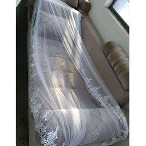 Planet Gates Wedding Veil Lace Cathedral wedding accessories White Ivory 3 M Cheap Long Voile Marriage Bridal Veil Without Comb