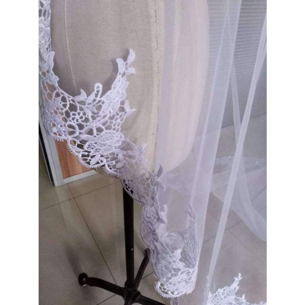 Planet Gates Wedding Veil Lace Cathedral wedding accessories White Ivory 3 M Cheap Long Voile Marriage Bridal Veil Without Comb