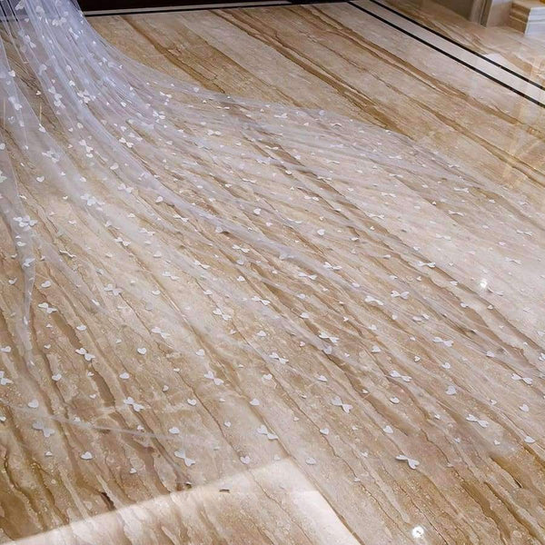 Planet Gates Wedding Veil With Comb  Lace Appliques Soft Tulle 3m Meters Long Bridal Veil Wedding Accessories