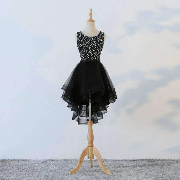 Planet Gates Weekend Black Cocktail Dresses 2018 Tops Beading Crystal The Banquet High/Low Short Birthday Party Dress Formal Prom Gowns