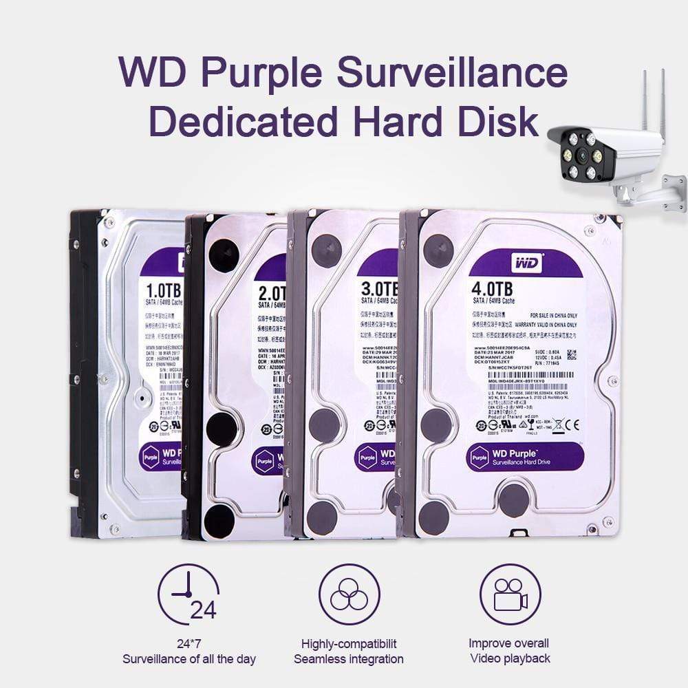Planet Gates Western Digital WD Purple Surveillance HDD 1TB 2TB 3TB 4TB SATA 6.0Gb/s 3.5" Hard Drive for cctv Camera AHD DVR IP NVR