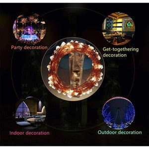 Planet Gates White / 0.06W Christmas New Year atmosphere indoor and outdoor decoration AA battery power supply 10m 100 LED Holiday String lighting