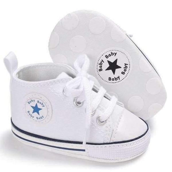 Planet Gates White / 0-6 Months Newborn Sneakers Baby girls Boys Lace-up Canvas Shoes Active All Star Zapatos Bebe Toddler Shoes Infantil Sapatos