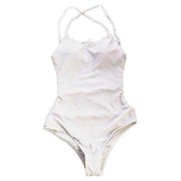 Planet Gates White / 0 Summer women swimwear sexy rope Bandage swimwear women bikini swimwear high waisted one-piece Bathing Beachwear JL 10