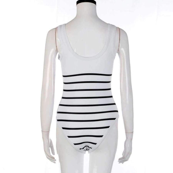 Planet Gates white / 0 Summer women swimwear Sexy Siamese Stripes With Zipper womens swimwear swimwear women one-piece maillot de bain JL 10