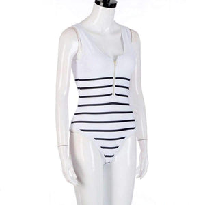 Planet Gates white / 0 Summer women swimwear Sexy Siamese Stripes With Zipper womens swimwear swimwear women one-piece maillot de bain JL 10