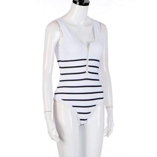 Planet Gates white / 0 Summer women swimwear Sexy Siamese Stripes With Zipper womens swimwear swimwear women one-piece maillot de bain JL 10