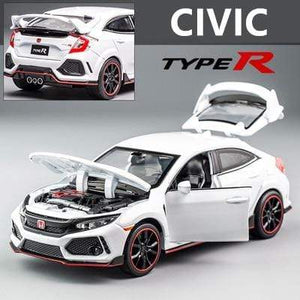 Planet Gates White 1 1:32 HONDA CIVIC TYPE R Alloy Sports Car Model Diecasts & Toy Vehicles Metal Car Model Sound Light Collection Childrens Toy Gift