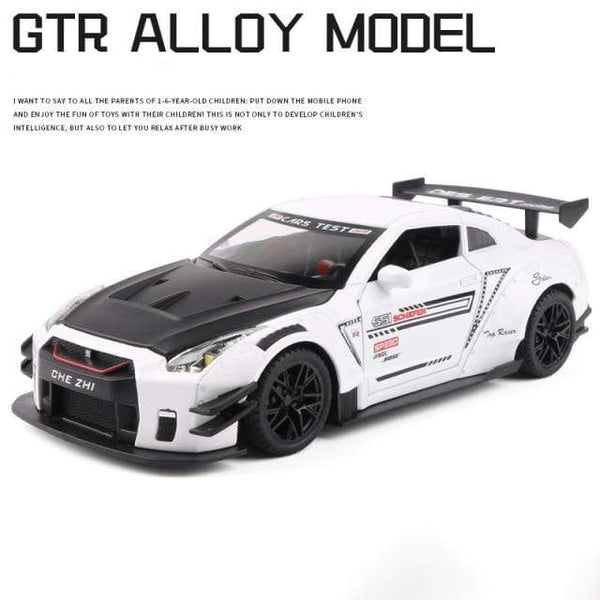 Planet Gates White 1:24 Nissan Skyline Ares GTR R35 Diecasts & Toy Vehicles Metal Toy Car Model High Simulation Pull Back Collection Kids Toys