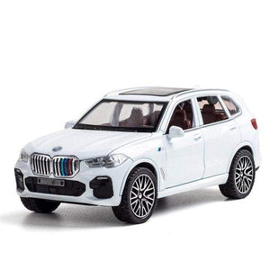 Planet Gates white 1/32 Alloy Die Cast X5 SUV Model Toy Car Simulation Sound Light Pull Back Door Open Toys Vehicle For Children