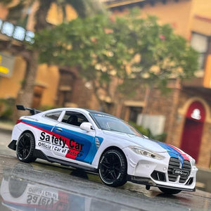 Planet Gates White 1:32 BMW M4 IM GT3 Le Mans Racing Car Free Wheeling High Light Sport Racing Car Model Toy Diecast Alloy Car model gift