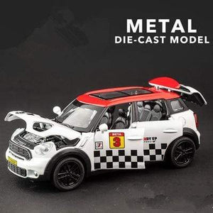 Planet Gates WHITE 1:32 BMW Mini Countryman Diecast Alloy Metal Car Model MINI Cooper Simulation Toy Car Model Sound Light Collection Children Gift