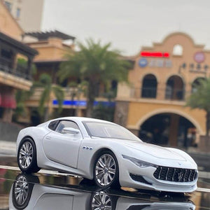 Planet Gates White 1:32 Maserati Alfieri Alloy Sports Car Model Diecasts Metal Toy Vehicles Car Model Sound and Light High Simulation Kids Toy Gift