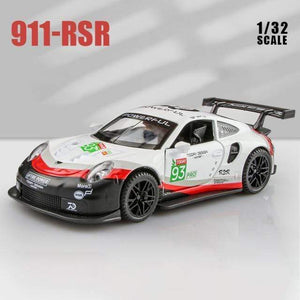 Planet Gates White 1:32 Porsche 911 GT3 RSR blue car alloy car model simulation car decoration collection gift toy Die casting model boy toy