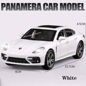 Planet Gates White 1:32 Porsches Panamera Coupe Alloy Car Model Diecasts Toy Vehicles Metal Car Model Simulation Sound Light Collection Kids Gift