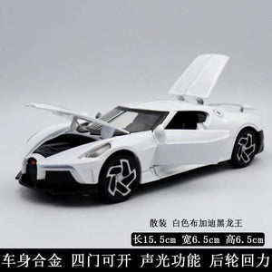 Planet Gates white 1:32 Simulation Bugatti Black Dragon Sports Car Model Alloy Car Model Metal Toy Car Boy Gift Car Decoration Jewelry Collection