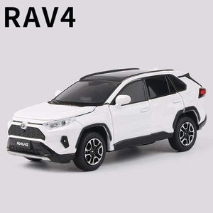 Planet Gates White 1:32 TOYOTA RAV4 Alloy Car Model Diecasts Metal Toy Vehicles Car Model Simulation Sound and Light Collection Childrens Toy Gift