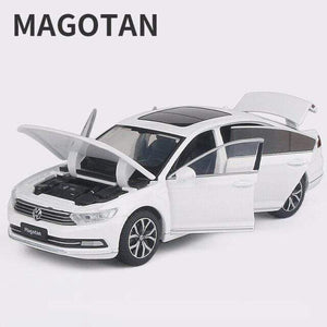 Planet Gates White 1:32 Volkswagen Magotan Passat Alloy Diecast Cars Model Toy Car Vehicles Pull Back Sound and light For Children Boy Toys gift