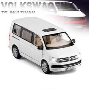 Planet Gates white 1:32 Zinc Alloy Bus Volkswagen Multivan T6 Van Alloy Toy Car Diecast MPV Model Sound Light Pull Back Children Gift Boys For Toys