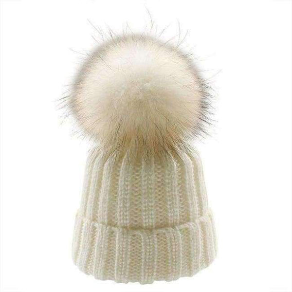 Planet Gates white 1 / Kids for 46-52cm 2018 Winter Blends Women Beanies Knit Hat Real Pompoms Fur Ball Beanie Gorro Solid Caps Casual Knit Crochet Bonnet Cap Hats