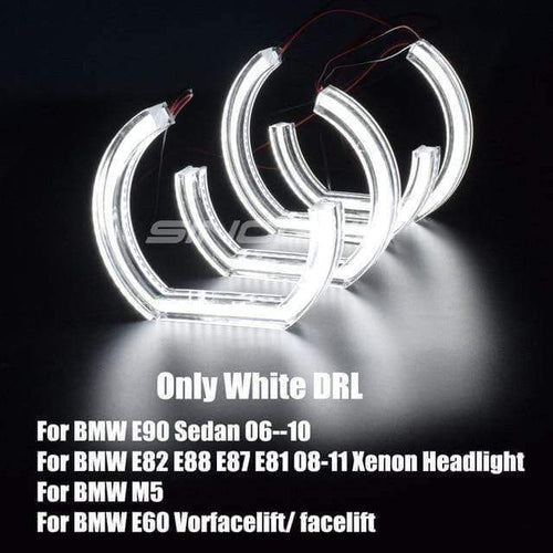 Planet Gates White 1 LED Angel Eyes Halo Rings 3D DTM LCI M4 Style For BMW E90 E92 F30 F31 E60 E82 M5 Turn Signal White Yellow Switchback Accessories