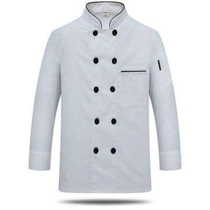 Planet Gates white 1 / M Long Sleeve Men Restaurant Chef Jacket for Cook Work Wear Hotel Breathable Double-breasted Woman Chef Uniform Kitchen Tool 89