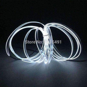 Planet Gates Bílá / 1 metr Vysoce kvalitní DC-12V měnič + 10barevný LED pásek Neonové světlo 1/2/3/4/5 metrů 2.3mm-sukně EL drátěné lano pro vánoční dekorace