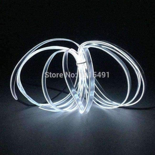 Planet Gates Bílá / 1 metr Vysoce kvalitní DC-12V měnič + 10barevný LED pásek Neonové světlo 1/2/3/4/5 metrů 2.3mm-sukně EL drátěné lano pro vánoční dekorace