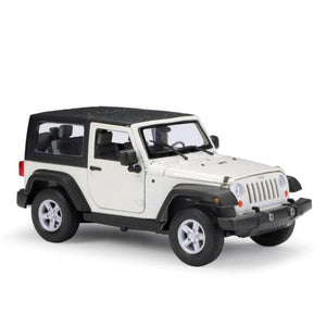 Planet Gates White 1 Model Car 1:24 Scale 2007 Jeep Wrangler Diecast Car Simulator Alloy Off-Road Metal Classic Toy Car For Kid Gift Collection