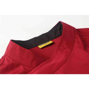 Planet Gates White 1 / One Size Men Women Oblique Collar Single Breasted Short Sleeves Spliced Bakery Work Uniforms Summer High Quality Chef Jacket