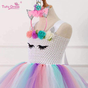 Planet Gates White / 10 Colorful Flowers Baby Girls Clothes Birthday Party Dresses Children  Birthday Gift  Tutu Costume Summer Girl Tutu Dress